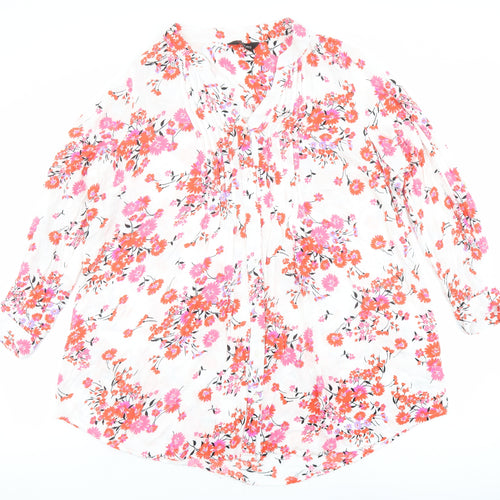 Yours Womens Multicoloured Floral Viscose Basic Button-Up Size 22 V-Neck