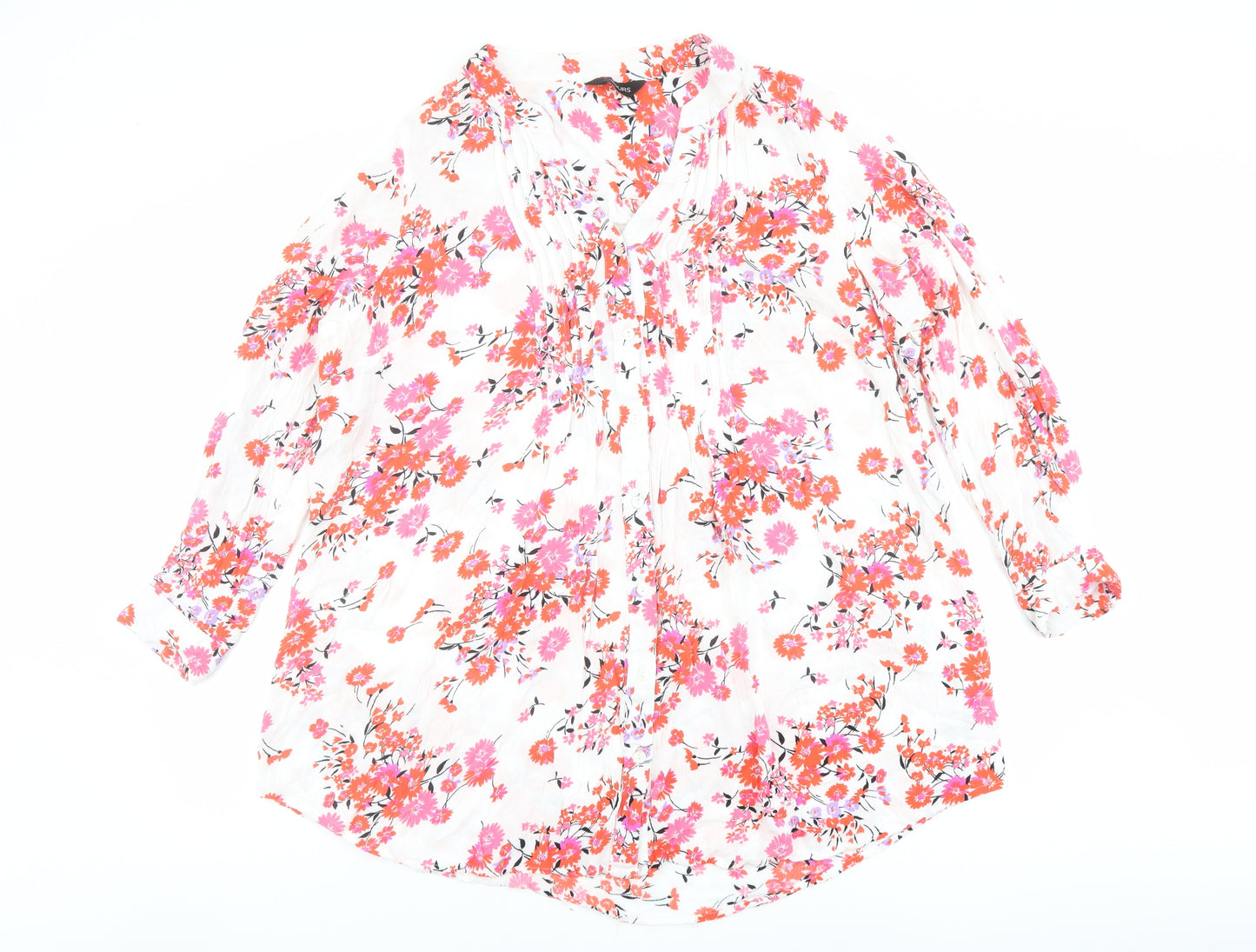 Yours Womens Multicoloured Floral Viscose Basic Button-Up Size 22 V-Neck