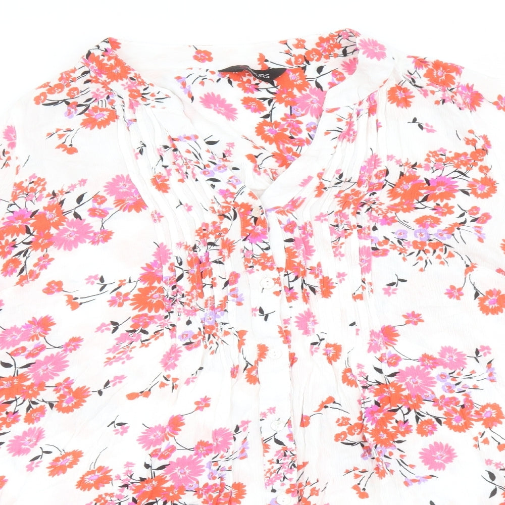 Yours Womens Multicoloured Floral Viscose Basic Button-Up Size 22 V-Neck