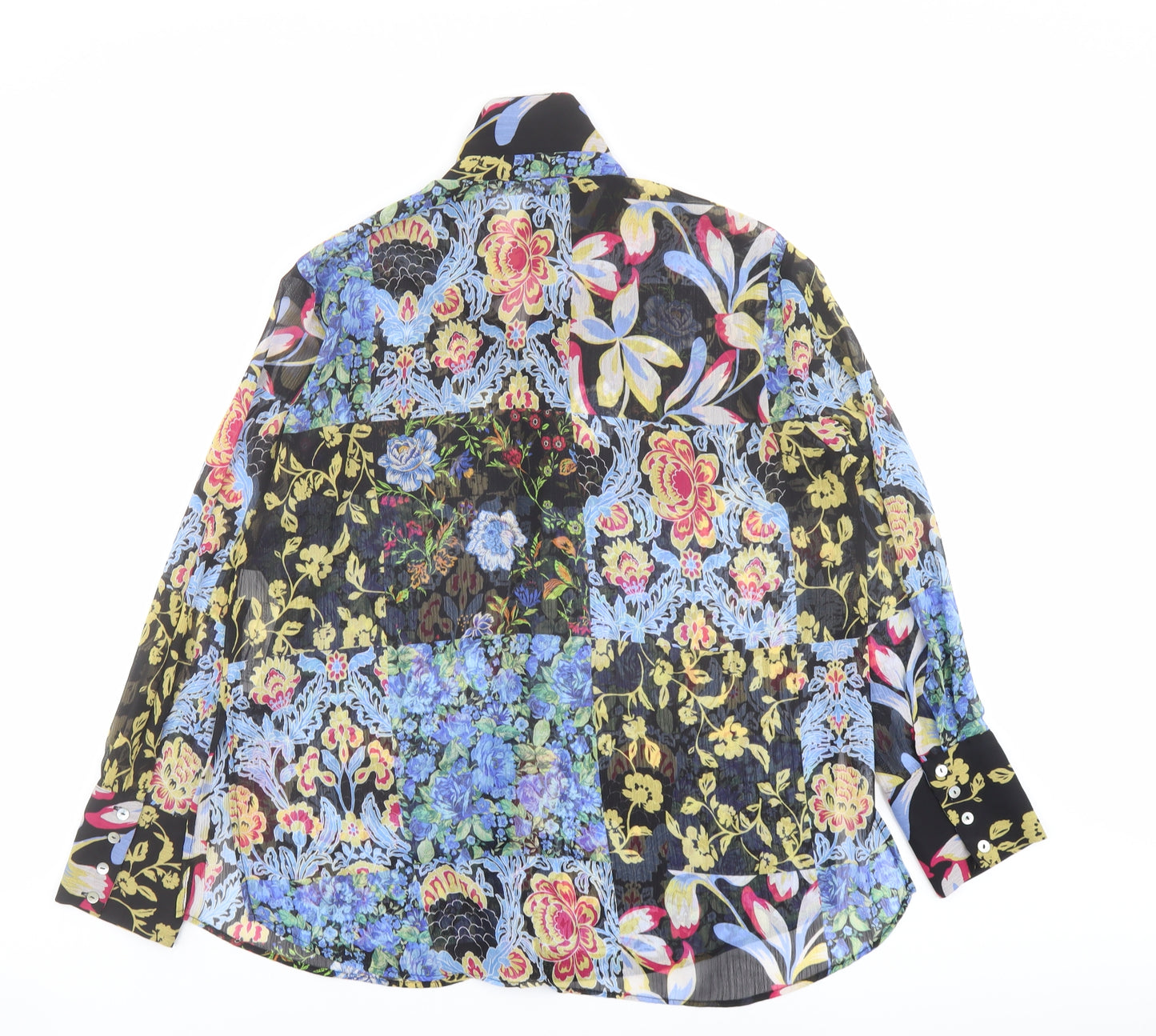 Zara Womens Multicoloured Paisley Polyester Basic Button-Up Size S Collared