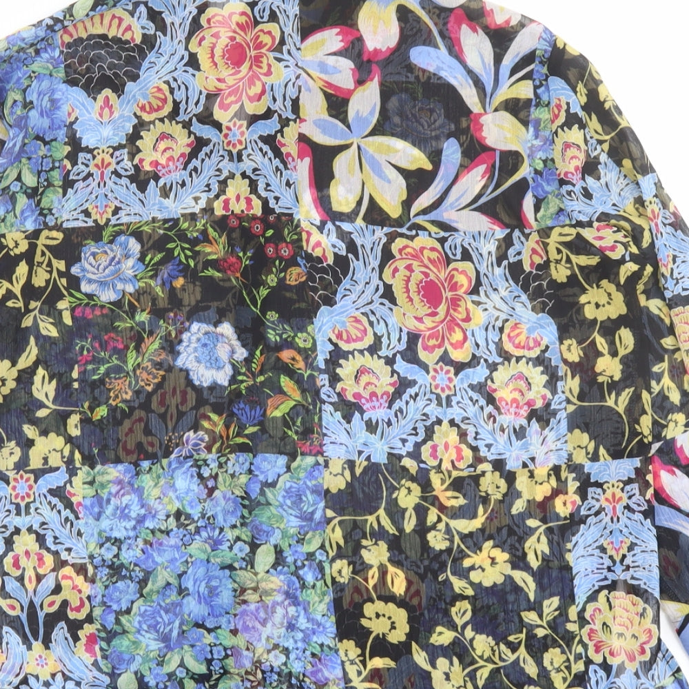 Zara Womens Multicoloured Paisley Polyester Basic Button-Up Size S Collared