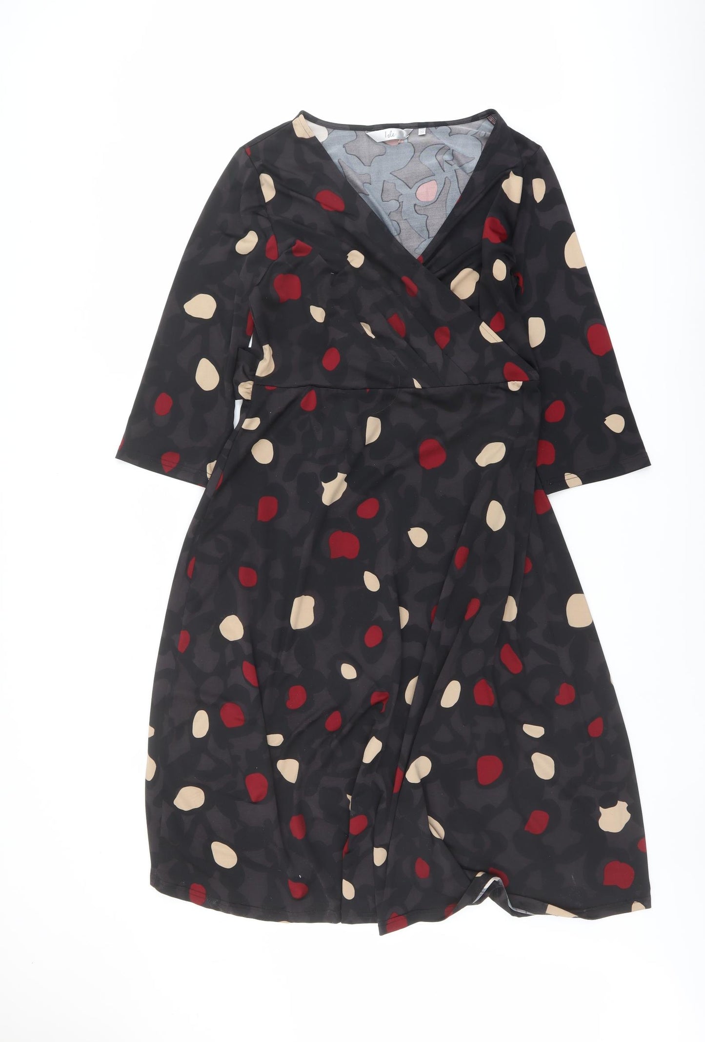 EWM Womens Multicoloured Geometric Polyester Trapeze & Swing Size 20 V-Neck Pullover