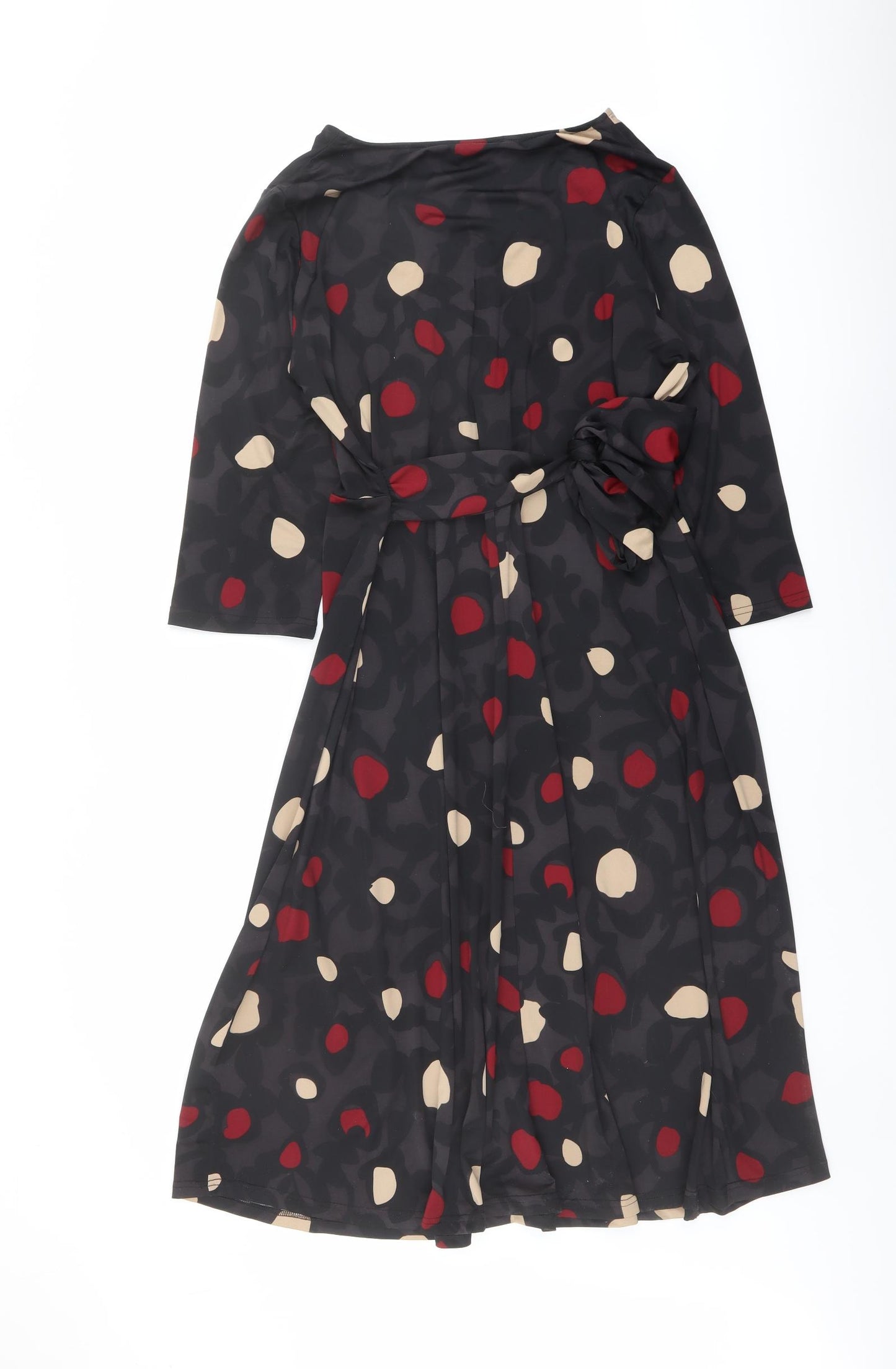 EWM Womens Multicoloured Geometric Polyester Trapeze & Swing Size 20 V-Neck Pullover