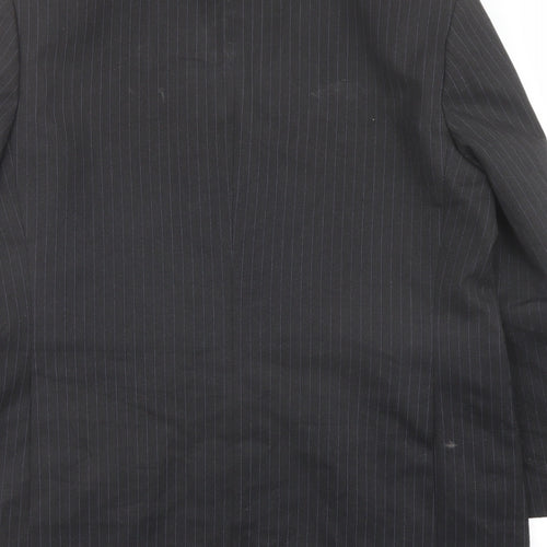 Marks and Spencer Mens Grey Striped Polyester Jacket Suit Jacket Size 42 Regular
