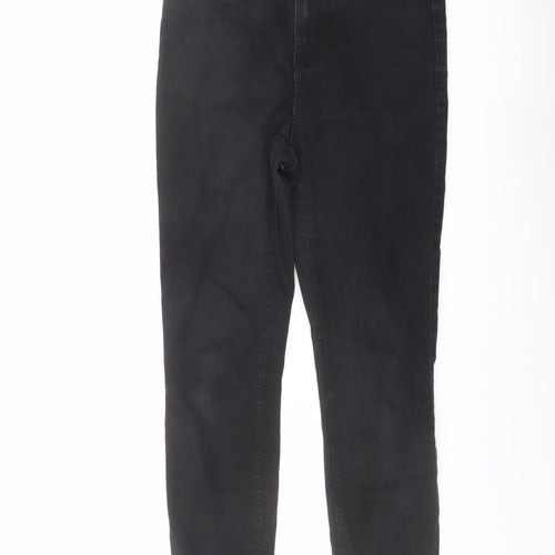 Denim & Co. Womens Black Cotton Skinny Jeans Size 14 L32 in Regular Button