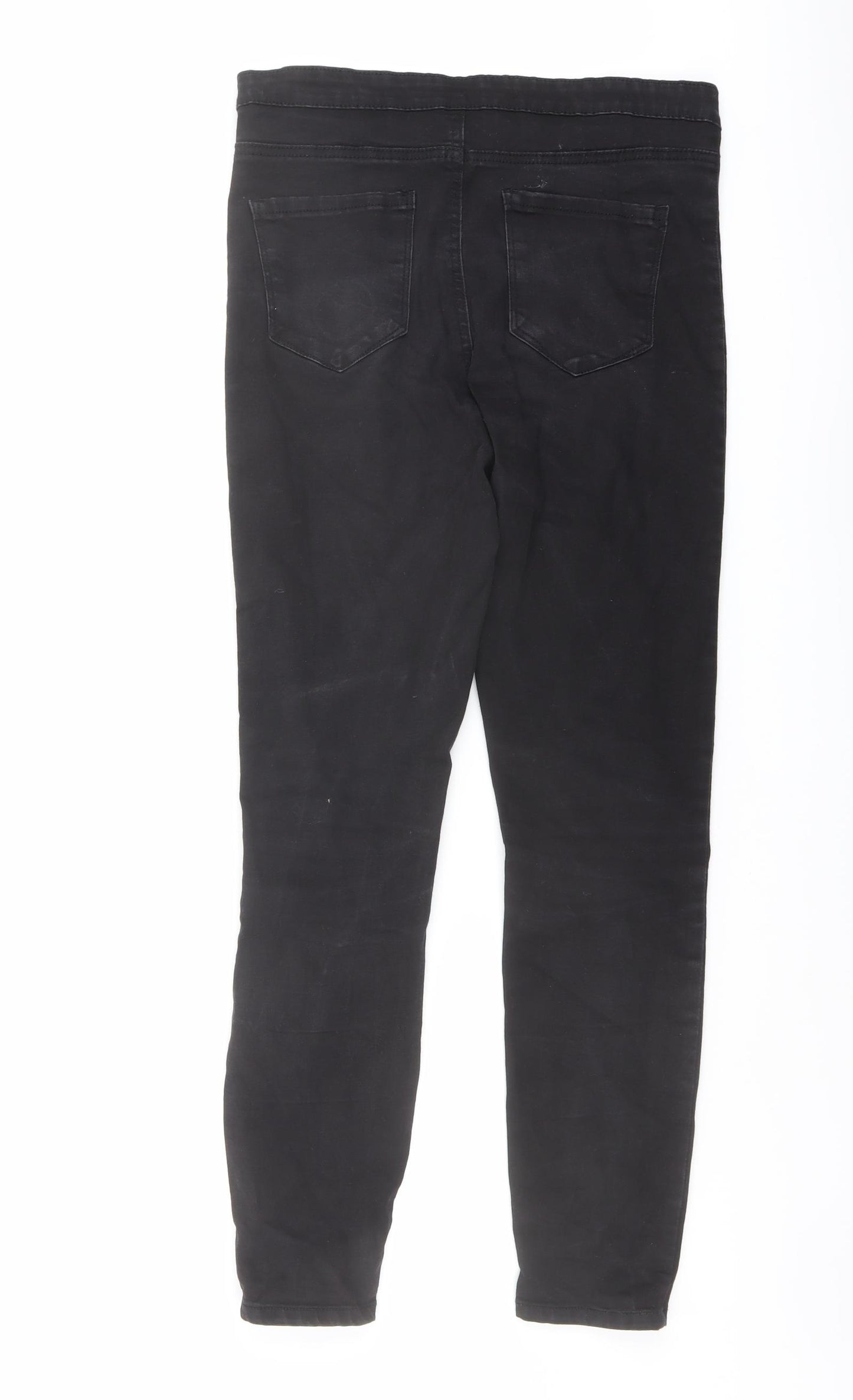 Denim & Co. Womens Black Cotton Skinny Jeans Size 14 L32 in Regular Button