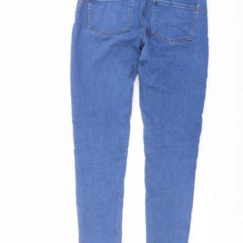 Denim & Co. Womens Blue Cotton Skinny Jeans Size 10 L28 in Regular Button
