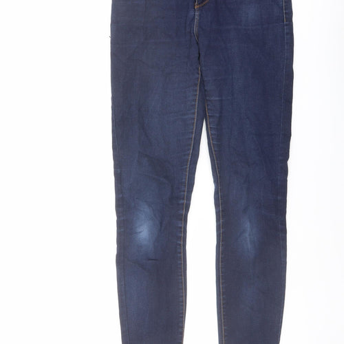 Denim & Co. Womens Blue Cotton Skinny Jeans Size 10 L29 in Regular Button