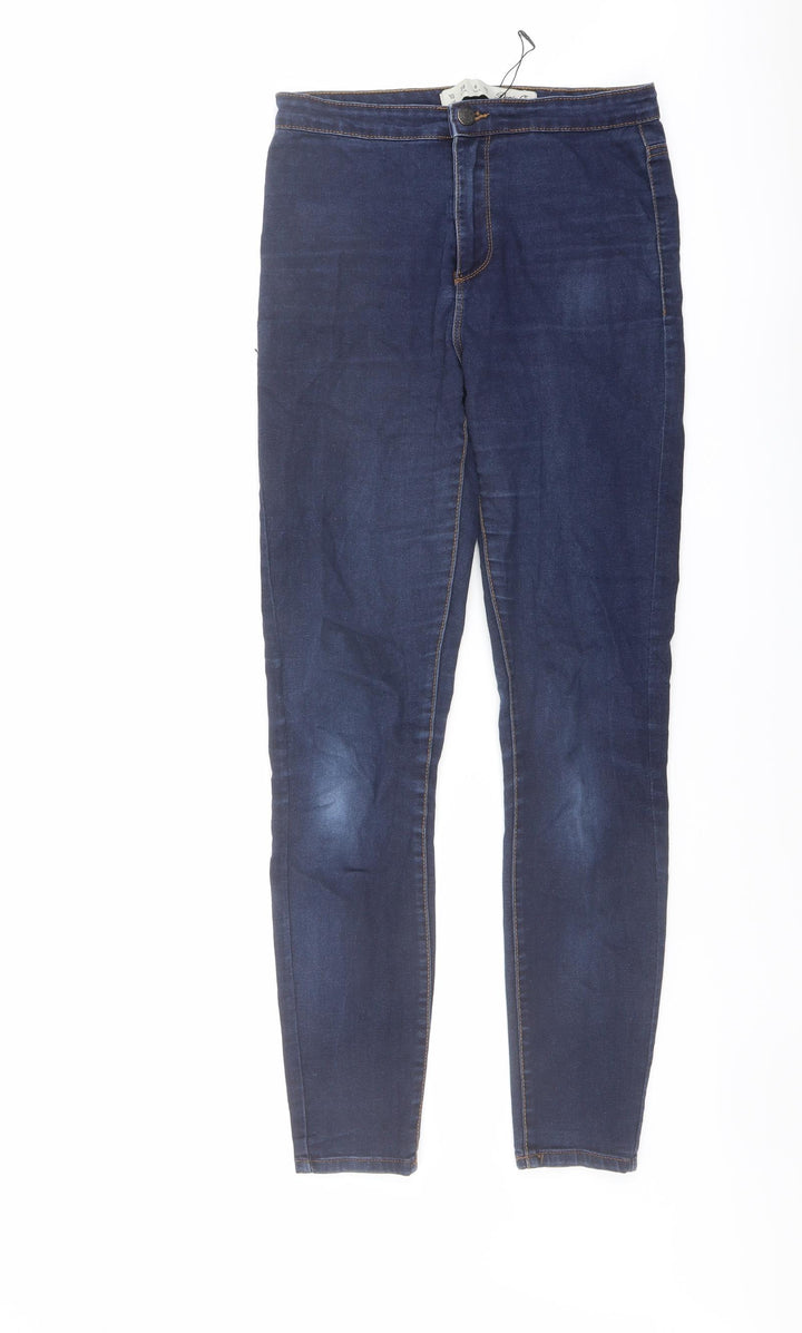 Denim & Co. Womens Blue Cotton Skinny Jeans Size 10 L29 in Regular Button