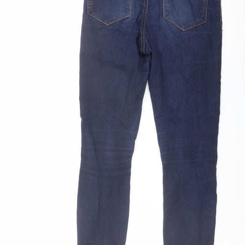 Denim & Co. Womens Blue Cotton Skinny Jeans Size 10 L29 in Regular Button