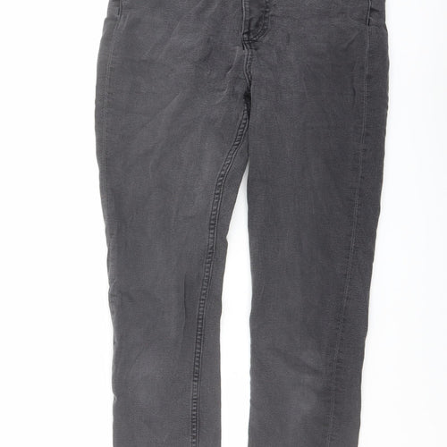 H&M Womens Grey Cotton Skinny Jeans Size 8 L26 in Regular Button