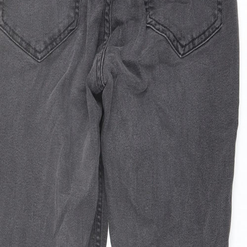 H&M Womens Grey Cotton Skinny Jeans Size 8 L26 in Regular Button