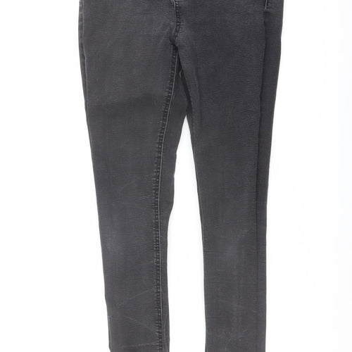Denim & Co. Womens Grey Cotton Skinny Jeans Size 12 L27 in Regular Button