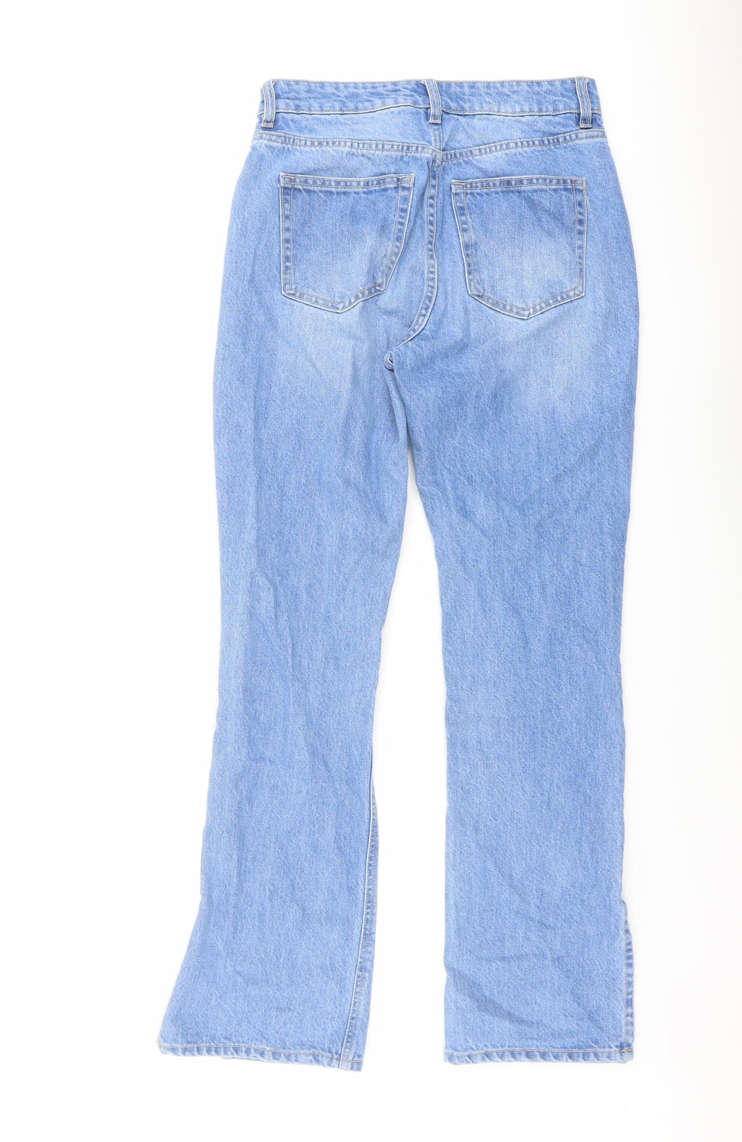 H&M Womens Blue Cotton Bootcut Jeans Size 10 L31 in Regular Button