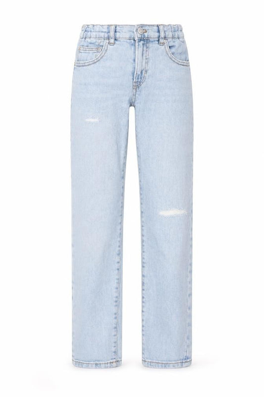 Zara Boys Blue Cotton Straight Jeans Size 10 Years Regular Button - Distressed