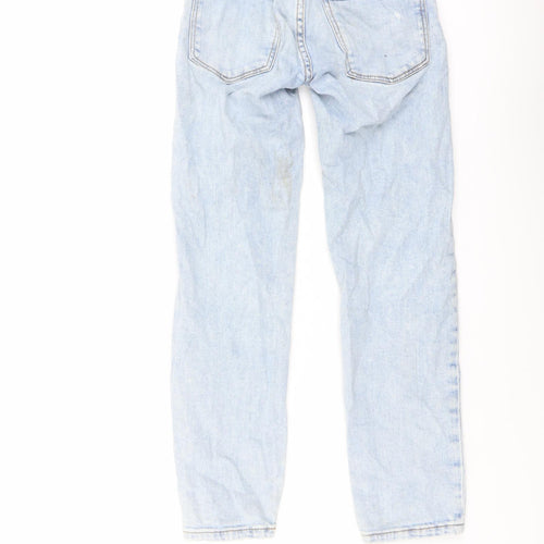 Zara Boys Blue Cotton Straight Jeans Size 10 Years Regular Button - Distressed