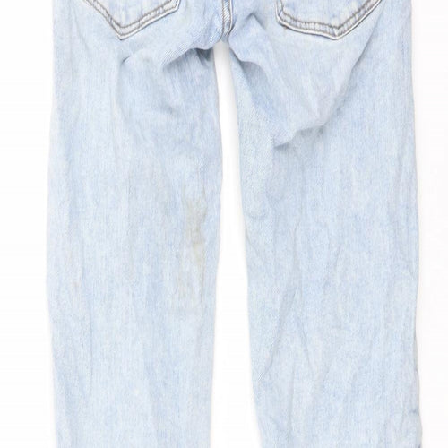 Zara Boys Blue Cotton Straight Jeans Size 10 Years Regular Button - Distressed