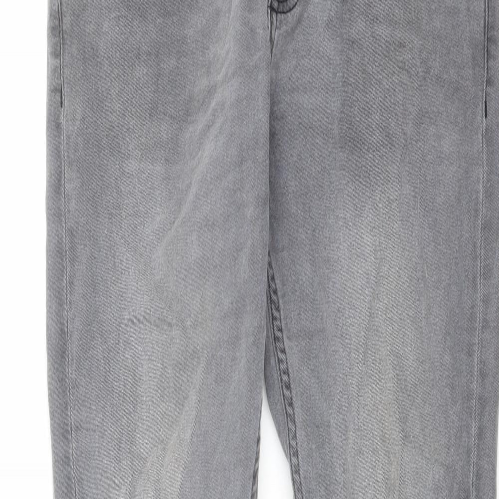 New Look Mens Grey Cotton Skinny Jeans Size 34 in L29 in Regular Button