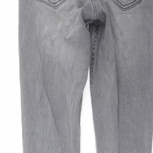 New Look Mens Grey Cotton Skinny Jeans Size 34 in L29 in Regular Button