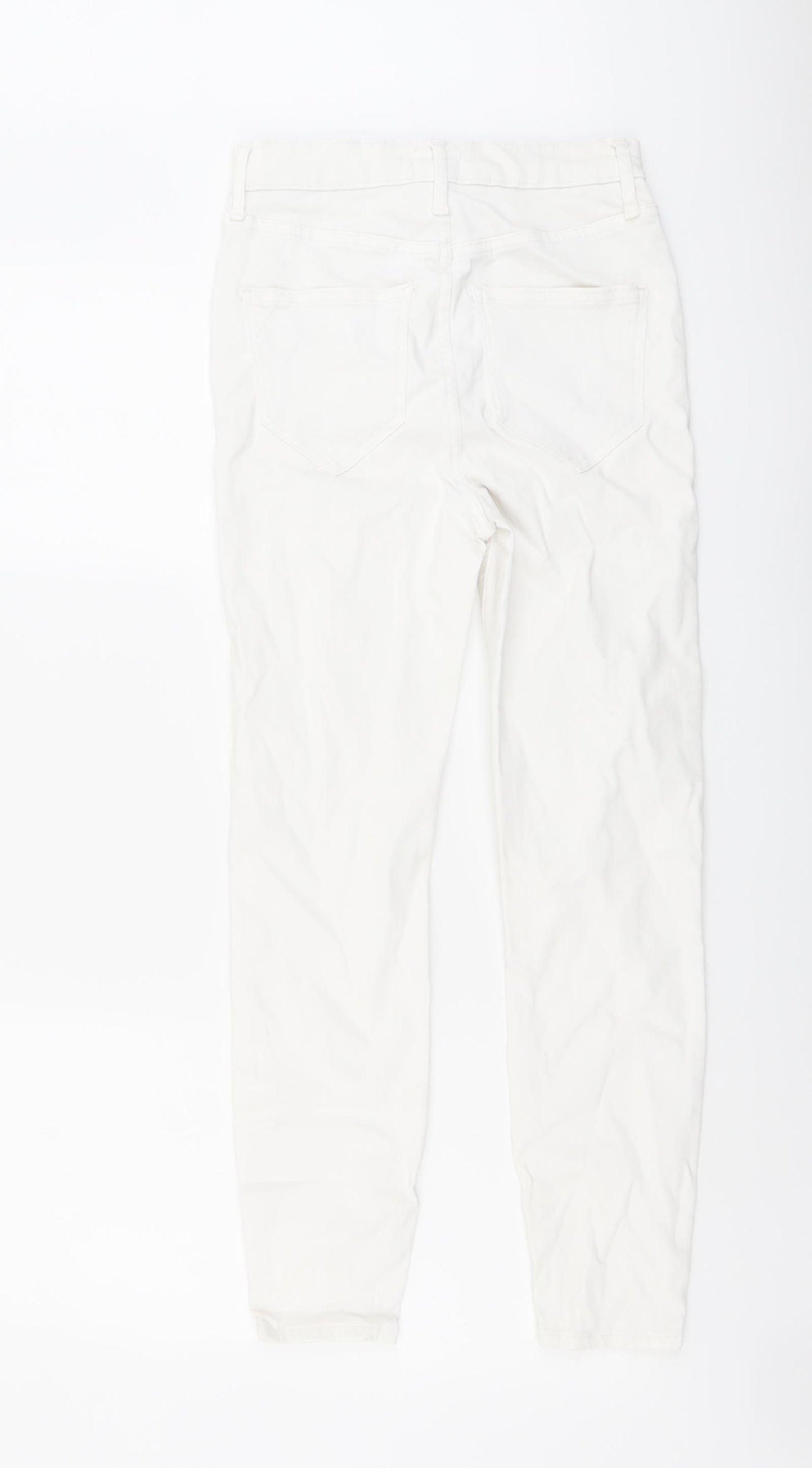 River Island Womens White Cotton Skinny Jeans Size 8 L25 in Regular Button