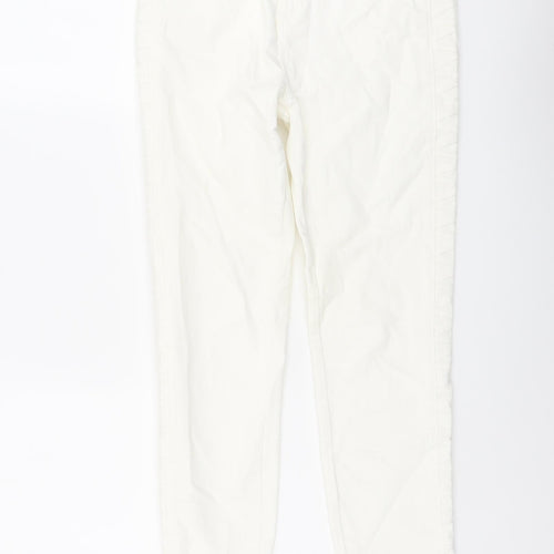 Marks and Spencer Womens Ivory Cotton Skinny Jeans Size 10 L28 in Regular Button