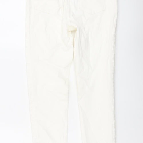 Marks and Spencer Womens Ivory Cotton Skinny Jeans Size 10 L28 in Regular Button