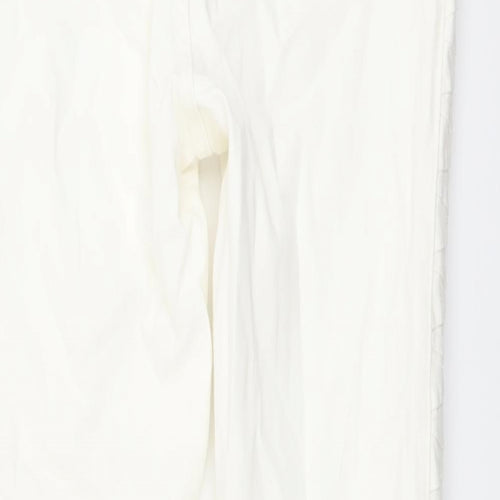Marks and Spencer Womens Ivory Cotton Skinny Jeans Size 10 L28 in Regular Button