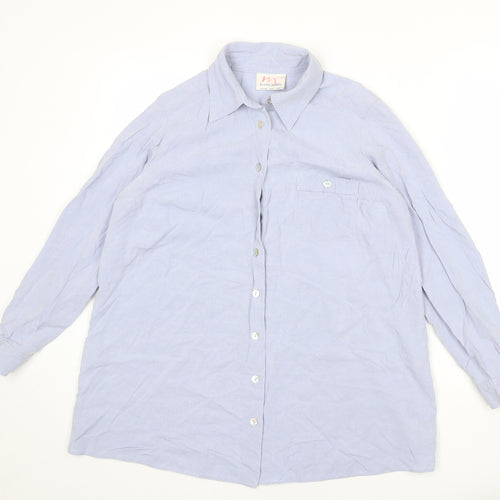 Dorothy Perkins Womens Blue Lyocell Basic Button-Up Size 12 Collared