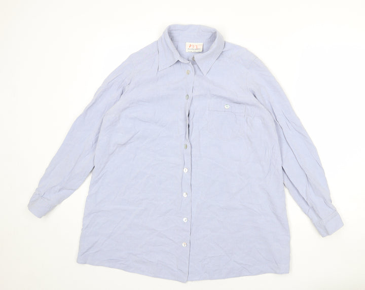 Dorothy Perkins Womens Blue Lyocell Basic Button-Up Size 12 Collared