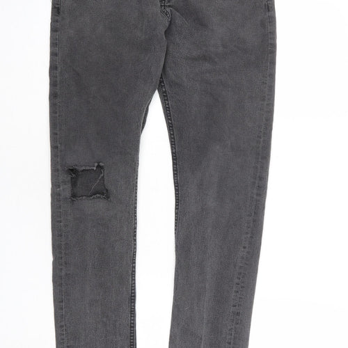 H&M Mens Grey Cotton Skinny Jeans Size 34 in L34 in Regular Button
