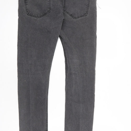 H&M Mens Grey Cotton Skinny Jeans Size 34 in L34 in Regular Button