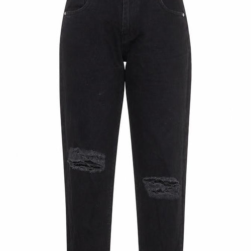 Wednesday's Girl Womens Black Cotton Mom Jeans Size 28 in L25 in Regular Zip