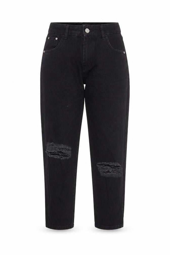 Wednesday's Girl Womens Black Cotton Mom Jeans Size 28 in L25 in Regular Zip