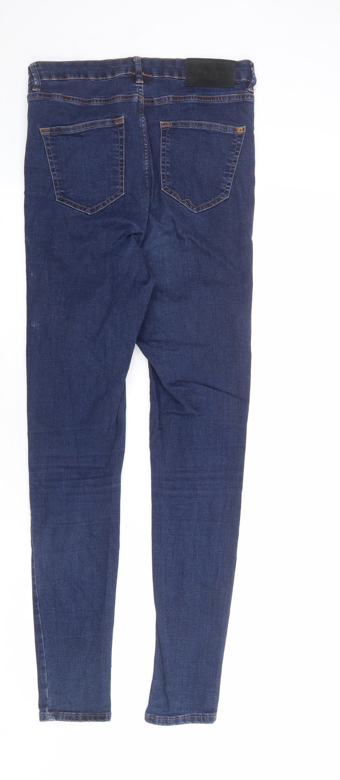 Waven Womens Blue Cotton Skinny Jeans Size 14 L30 in Regular Zip