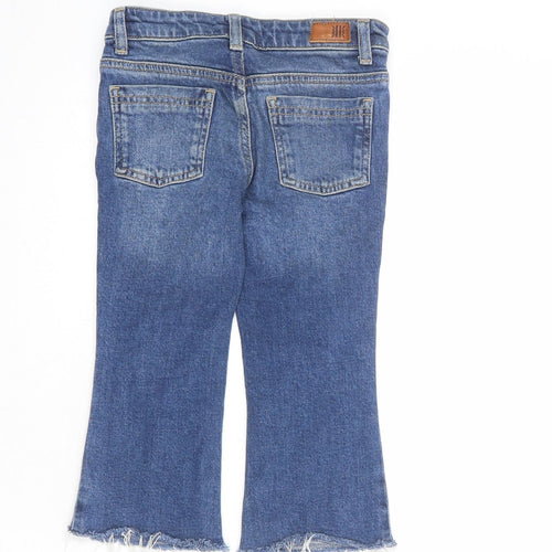 Reiss Girls Blue Cotton Straight Jeans Size 4-5 Years Regular Zip