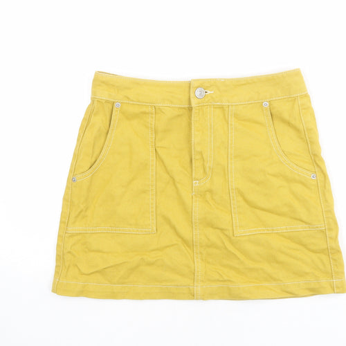 BDG Womens Yellow Cotton Mini Skirt Size S Zip