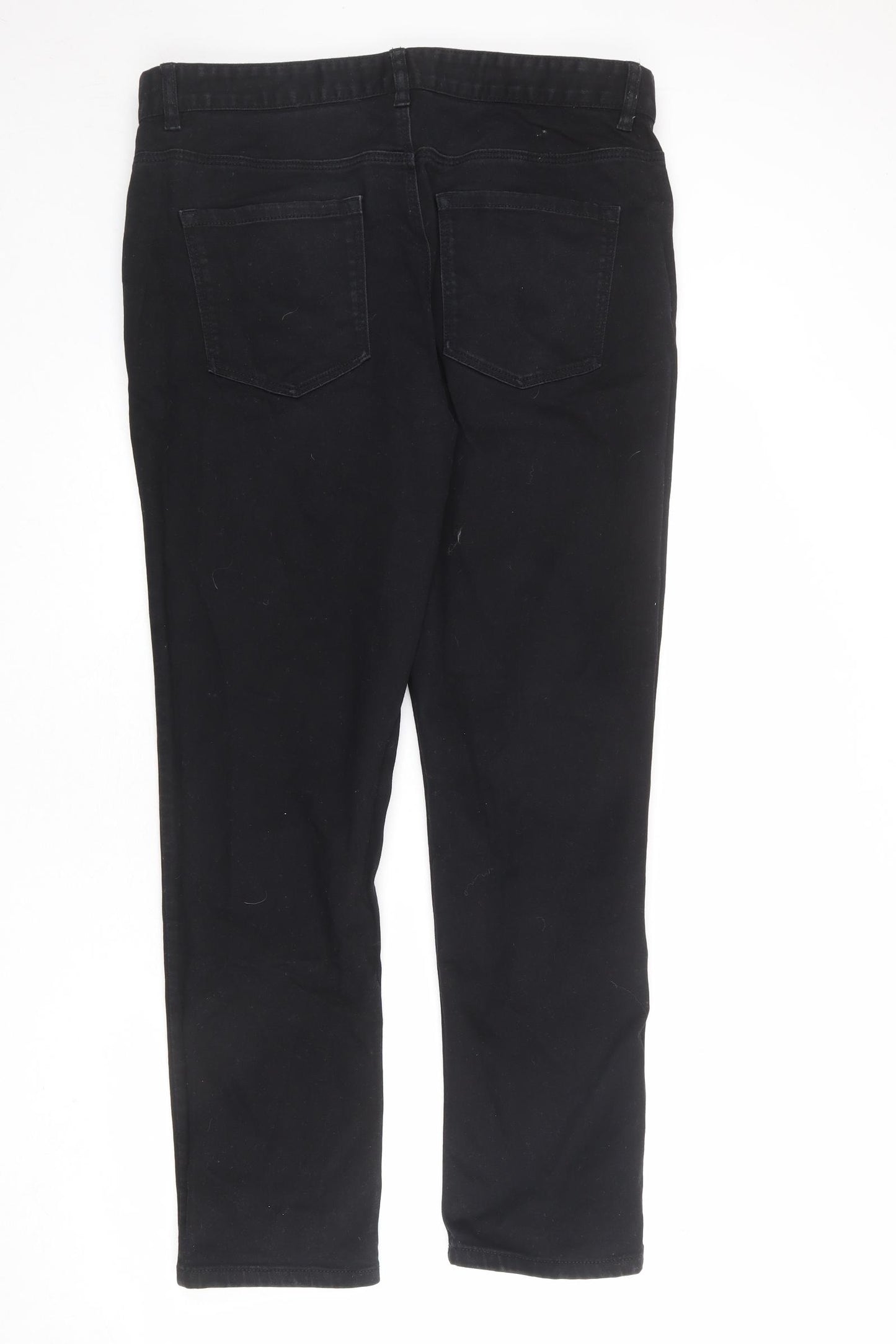 NEXT Mens Black Cotton Straight Jeans Size 36 in L31 in Regular Zip
