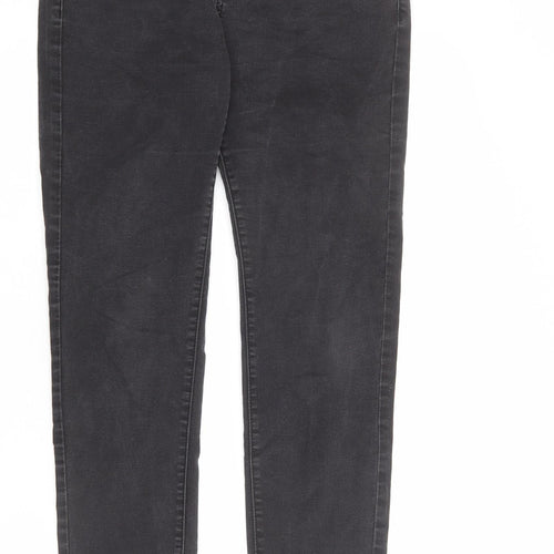 Yes Yes Womens Grey Cotton Skinny Jeans Size 14 L28 in Regular Zip