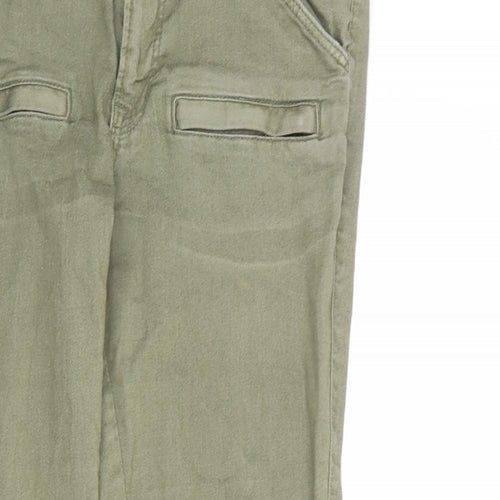 H&M Womens Green Cotton Skinny Jeans Size 14 L29 in Regular Zip
