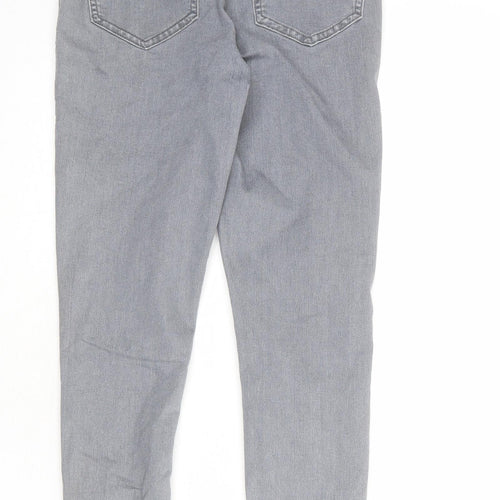 Topshop Womens Grey Cotton Skinny Jeans Size 30 in L28 in Regular Zip