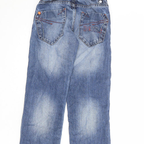 George Boys Blue Cotton Straight Jeans Size 5-6 Years L20 in Regular Zip