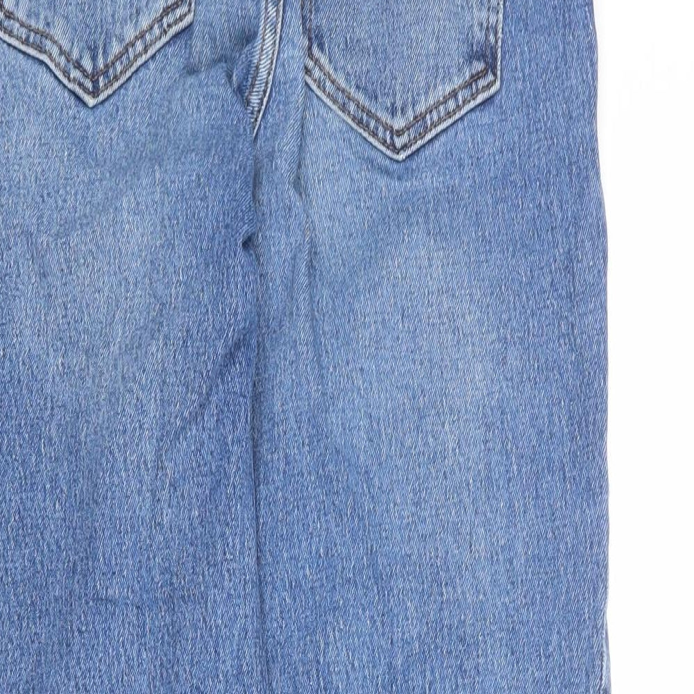 New Look Womens Blue Cotton Mom Jeans Size 8 L26 in Regular Zip