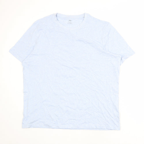Marks and Spencer Mens Blue Cotton T-Shirt Size 2XL Crew Neck