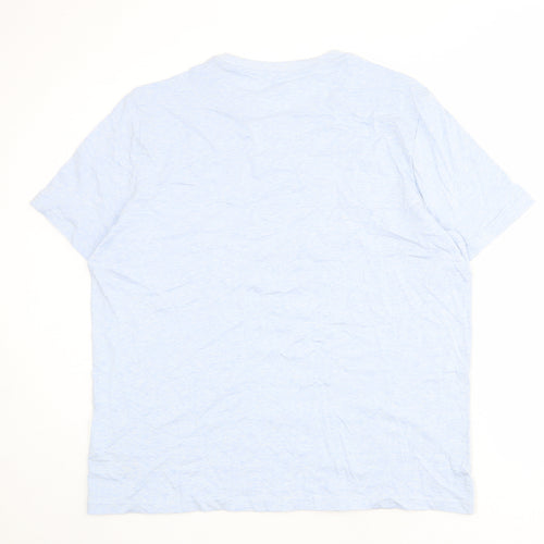 Marks and Spencer Mens Blue Cotton T-Shirt Size 2XL Crew Neck