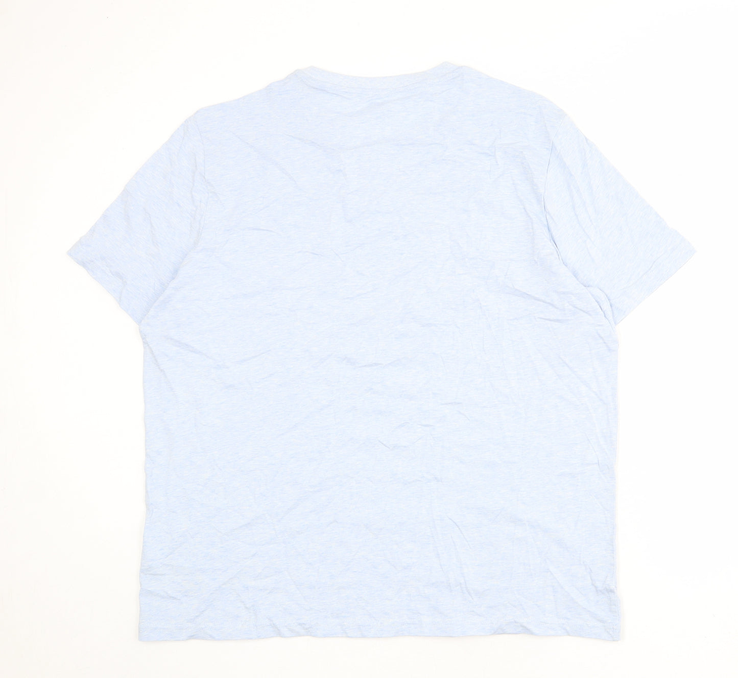Marks and Spencer Mens Blue Cotton T-Shirt Size 2XL Crew Neck