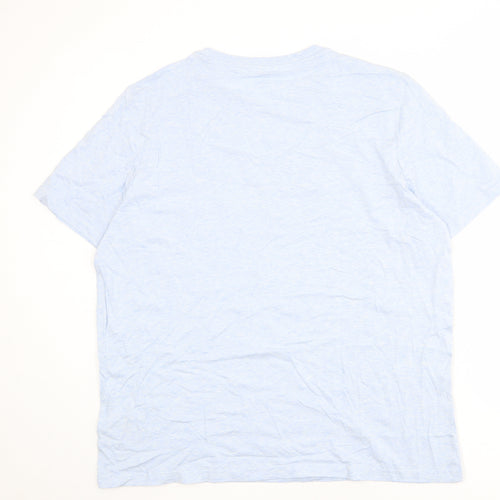 Marks and Spencer Mens Blue Cotton T-Shirt Size 2XL Crew Neck