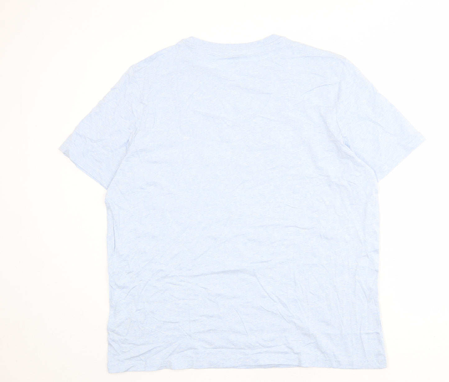 Marks and Spencer Mens Blue Cotton T-Shirt Size 2XL Crew Neck
