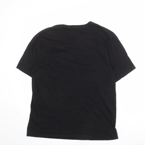 HUGO BOSS Mens Black Cotton T-Shirt Size XL Crew Neck