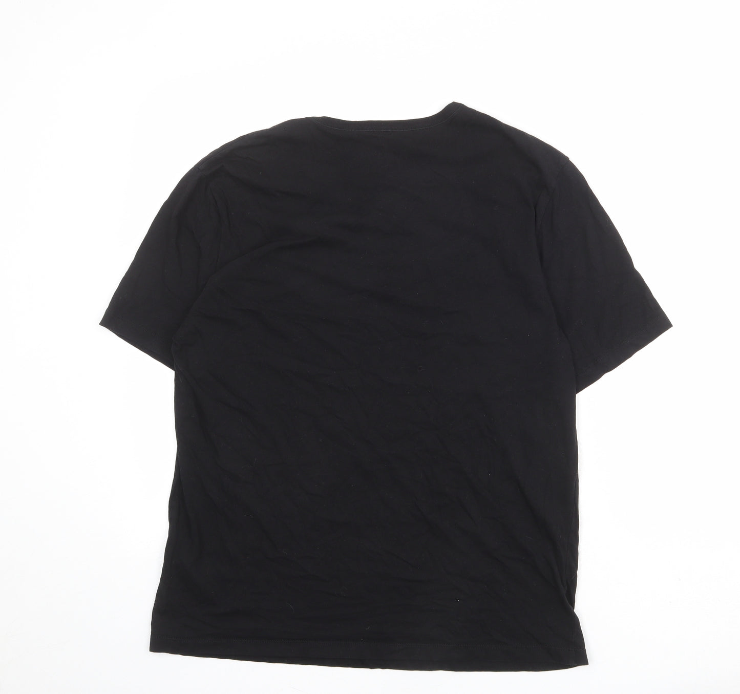 HUGO BOSS Mens Black Cotton T-Shirt Size XL Crew Neck