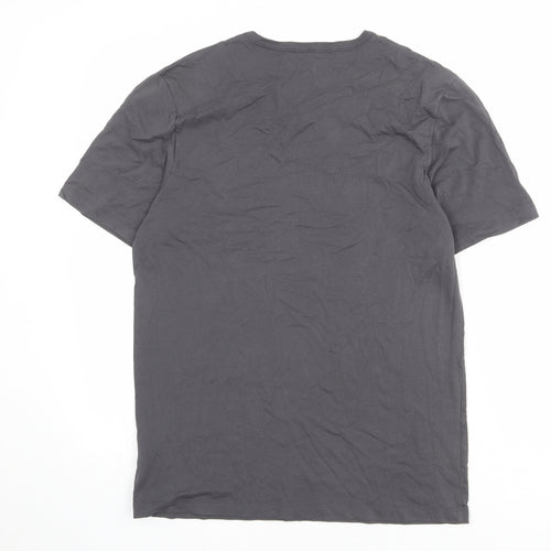 HUGO BOSS Mens Grey Cotton T-Shirt Size M Crew Neck